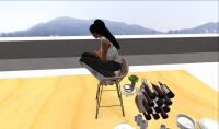 Dust Bunny and Con Rosemary kitchen stool